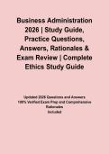 Business Administration 2026 &vert; Study Guide&comma; Practice Questions&comma; Answers&comma; Rationales & Exam Review