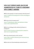 WGU D547 EVIDENCE BASED HEALTHCARE&NewLine;ADMINISTRATION PA COMPLETE ASSESSMENT&NewLine;WITH CORRECT ANSWERS