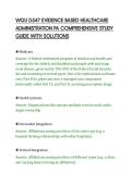 WGU D547 EVIDENCE BASED HEALTHCARE&NewLine;ADMINISTRATION PA COMPREHENSIVE STUDY&NewLine;GUIDE WITH SOLUTIONS