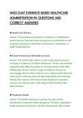 WGU D547 EVIDENCE BASED HEALTHCARE&NewLine;ADMINISTRATION PA QUESTIONS AND&NewLine;CORRECT ANSWERS