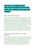 WGU D547 PA EVIDENCE BASED&NewLine;HEALTHCARE ADMINISTRATION EXAM&NewLine;SCRIPT WITH VERIFIED QUESTIONS AND&NewLine;ANSWERS