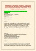 FUNDAMENTALS OF RESPIRATORY CARE EXAM 1 &ndash; PRACTICE EXAM &NewLine;2026 NEWEST EXAM PREP COMPLETE QUESTIONS AND CORRECT &NewLine;ANSWERS WITH DETAILED RATIONALES &vert;LATEST UPDATE&vert; ALREADY &NewLine;GRADED A&plus;&vert;&vert;BRAND NEW VERSION&excl;&excl; 