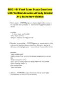 BISC 101 Final Exam Study Questions &NewLine;with Verified Answers Already Graded &NewLine;A&plus; &vert; Brand New Edition 