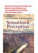 Test Bank For Sensation and Perception 11th Edition by E&period; Bruce Goldstein&comma; Laura Cacciamani&vert;&vert;ISBN 978-0357446478All Chapters&vert;&vert;Complete Guide A&plus;