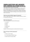 CMSRN Examination Questions and Answers &vert; Comprehensive Study Guide