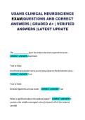 USAHS Clinical Neuroscience Examination &vert; Study Guide