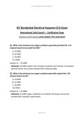 ICC Residential Electrical Inspector &lpar;E1&rpar; Exam Questions with Answers&vert; Latest Update&vert; Pass Guaranteed&NewLine;