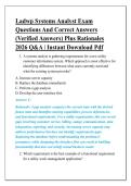 Ladwp Systems Analyst Exam &NewLine;Questions And Correct Answers &NewLine;&lpar;Verified Answers&rpar; Plus Rationales &NewLine;2026 Q&A &vert; Instant Download Pdf 