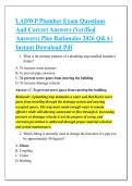 LADWP Plumber Exam Questions &NewLine;And Correct Answers &lpar;Verified &NewLine;Answers&rpar; Plus Rationales 2026 Q&A &vert; &NewLine;Instant Download Pdf 