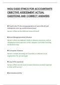 WGU D550 ETHICS FOR ACCOUNTANTS&NewLine;OBJECTIVE ASSESSMENT ACTUAL&NewLine;QUESTIONS AND CORRECT ANSWERS