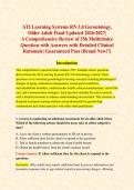 ATI Learning Systems RN 3&period;0 Gerontology&comma; Older Adult Final Updated 2026&sol;2027&vert; A Comprehensive Review of 356 Multichoice Question with Answers with Detailed Clinical Rationale&vert; Guaranteed Pass &lpar;Brand New&excl;&excl;&rpar;&NewLine;