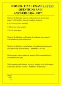 DMS 206  FINAL EXAM &NewLine;QUESTIONS AND &NewLine;ANSWERS 2026 - 2027