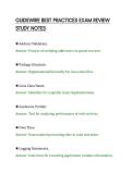 GUIDEWIRE BEST PRACTICES EXAM REVIEW&NewLine;STUDY NOTES&NewLine;