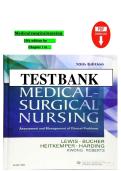 Test Bank for Medical Surgical Nursing&semi; Assessment and Management of Clinical Problems 10th Edition &lpar;Mosby&comma;2016&rpar; by Sharon Lewis&comma; Isbn no&semi; 9780323328524&comma; all 68 Chapters Covered &lpar;NEWEST 2025&rpar;&NewLine;