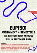 EUP1501 Assignment 4 Semester 2 MEMO &vert; Due 14 September 2026