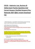 OCILB &ndash; Hydronics Law&comma; Business & &NewLine;Safety Exam Practice Questions And &NewLine;Correct Answers &lpar;Verified Answers&rpar; Plus &NewLine;Rationale 2027 Q&A&vert; Instant Download &NewLine;Pdf&period;