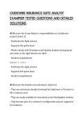 GUIDEWIRE INSURANCE SUITE ANALYST&NewLine;EXAMPREP TESTED QUESTIONS AND DETAILED&NewLine;SOLUTIONS&NewLine;