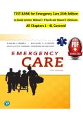 Test Bank For Emergency Care&comma; 14th Edition by Daniel Limmer Michael F&period; O'KeefeEdward T&period; Dickinson Chapter 1-41&NewLine;