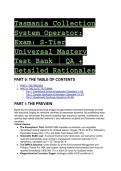 2026&sol;2027 Tasmania Collection System Operator Exam&colon; S-Tier Universal Mastery Test Bank &lpar;QA &plus; Detailed Rationales&rpar;
