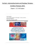 Test Bank For Understanding Anatomy & Physiology &colon; A  Visual&comma; Auditory&comma; Interactive Approach 3rd Edition Gale  Sloan Thompson  