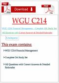 WGU C214 Financial Management &ndash; Complete OA Study Set&colon; 142 Questions with Correct Answers & Detailed Rationales &lpar;20262027&rpar; pdf&NewLine;&NewLine;