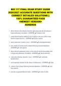 BIO 117 FINAL EXAM STUDY GUIDE &NewLine;2026&sol;2027 ACCURATE QUESTIONS WITH &NewLine;CORRECT DETAILED SOLUTIONS &vert;&vert; &NewLine;100&percnt; GUARANTEED PASS &NewLine;<NEWEST VERSION> &NewLine;HONDROS &NewLine;