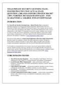 TEXAS PRIVATE SECURITY LICENSING EXAM &ndash; &NewLine;MASTER PRACTICE TEST ACTUAL EXAM &NewLine;&lbrack;QUESTION 1-200&rsqb; AND ANSWERS UPDATED 2026&sol;2027 &NewLine;&vert; 100&percnt; VERIFIED &vert; DETAILED RATIONALES &ndash; PASS &NewLine;GUARANTEED A&plus; GRADED &vert; INSTANT DOWNLOAD 