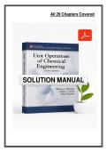 SOLUTION MANUAL for Unit Operations of Chemical Engineering &lpar;7th edition&rpar;&lpar;McGraw Hill Chemical Engineering Series&rpar;&NewLine;by Warren McCabe