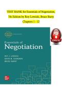 Test Bank for Essentials of Negotiation 7th Edition by Roy Lewicki & Bruce Barry &vert; Chapters 1&ndash;12