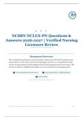 NCSBN NCLEX-PN 405&plus; Questions & Answers 2026&sol;2027 &vert; Verified Nursing Licensure Review