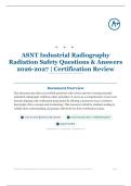 ASNT Industrial Radiography Radiation Safety 220&plus; Questions & Answers 2026&sol;2027 &vert; Certification Review