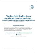 Welding Print Reading Exam 165&plus; Questions & Answers 2026&sol;2027 &vert; Latest Verified Questions &lpar;Rationales&rpar;