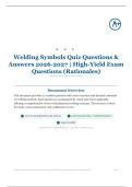 Welding Symbols Quiz 25&plus; Questions & Answers 2026&sol;2027 &vert; High-Yield Exam Questions &lpar;Rationales&rpar;