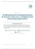 Welding Blueprint Reading 15&plus; Questions & Answers 2026&sol;2027 &vert; Complete Exam Preparation &lpar;Rationales&rpar;