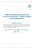 QME Examination 100&plus; Questions & Answers 2026&sol;2027 &vert; Latest Verified Exam &lpar;Rationales&rpar;
