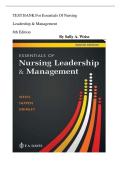 TEST BANK For Essentials of Nursing Leadership & Management 8th Edition 2024&comma; by Sally A&period; Weiss&comma; Verified Chapters 1 - 16&comma; &vert;&vert; Complete Newest Version &vert;&vert; Grade A&plus;