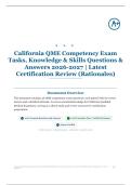 California QME Competency Exam Tasks&comma; Knowledge & Skills 45&plus; Questions & Answers 2026&sol;2027 &vert; Latest Certification Review &lpar;Rationales&rpar;