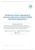 NURS 6001 Exam 1 130&plus; Questions & Answers 2026&sol;2027 &vert; Latest Verified Questions &lpar;Rationales&rpar;