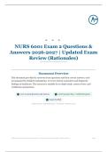 NURS 6001 Exam 2 80&plus; Questions & Answers 2026&sol;2027 &vert; Updated Exam Review &lpar;Rationales&rpar;