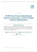 NURS 6001 Exam 3 90&plus; Questions & Answers 2026&sol;2027 &vert; 100&percnt; &vert; Verified Answers &lpar;Rationales&rpar;