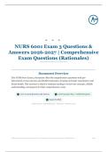 NURS 6001 Exam 3 85&plus; Questions & Answers 2026&sol;2027 &vert; Comprehensive Exam Questions &lpar;Rationales&rpar;