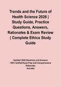 Trends and the Future of Health Science 2026 &vert; Study Guide&comma; Practice Questions&comma; Answers&comma; Rationales & Exam Review