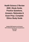 Health Science 2 Review 2026 &vert; Study Guide&comma; Practice Questions&comma; Answers&comma; Rationales & Exam Prep