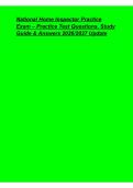 National Home Inspector Practice Exam 2026&sol;2027 &ndash; Practice Test Questions&comma; Study Guide & Answers