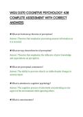 WGU D570 COGNITIVE PSYCHOLOGY 458&NewLine;COMPLETE ASSESSMENT WITH CORRECT&NewLine;ANSWERS