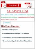 ATLS Post-Test Study Guide&colon; Comprehensive 175-Question Review for the 2026&ndash;2027 Exam &vert; Actual Questions and Verified Answers&comma; 100&percnt; Guarantee Pass&NewLine;