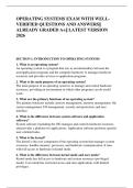 OPERATING SYSTEMS EXAM WITH WELL&NewLine;VERIFIED QUESTIONS AND ANSWERS&vert;&vert; &NewLine;ALREADY GRADED A&plus;&vert;&vert; LATEST VERSION &NewLine;2026