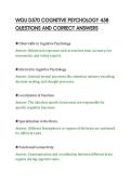 WGU D570 COGNITIVE PSYCHOLOGY 458&NewLine;QUESTIONS AND CORRECT ANSWERS