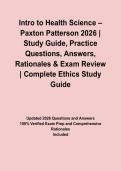 Intro to Health Science &ndash; Paxton Patterson 2026 &vert; Study Guide&comma; Practice Questions&comma; Answers&comma; Rationales & Exam Review