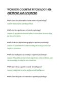 WGU D570 COGNITIVE PSYCHOLOGY 458&NewLine;QUESTIONS AND SOLUTIONS